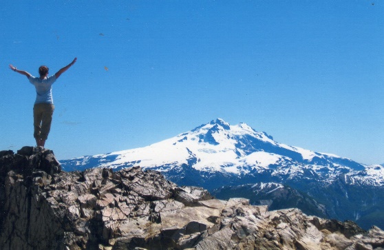 A bird standing on a snow covered mountain Description generated with high confidence